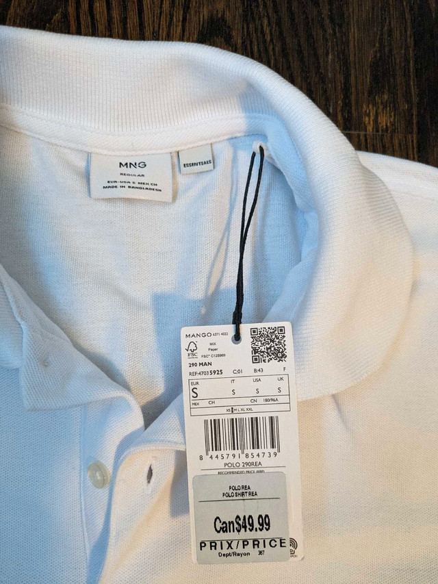 Men's Mango white polo t-shirt size S mint condition  in Men's in City of Toronto - Image 2