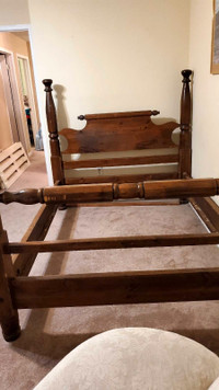 Antique wood 4 poster bed