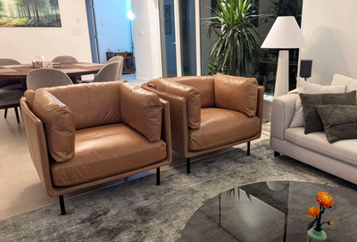 Crate & Barrel 37" Leather Chairs, View more