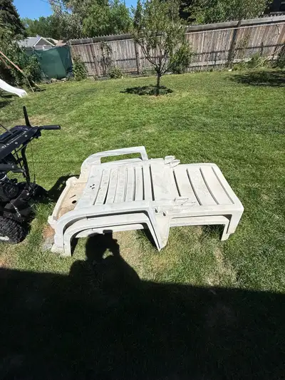 2 plastic reclining  lounge chairs , View more