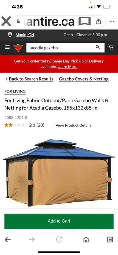New steel roof for Acadia 12x14 steel top gazebo, View more