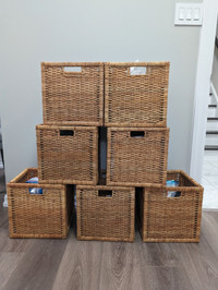 IKEA BRANAS RATTAN/WICKER BASKETS x 8 FOR SALE