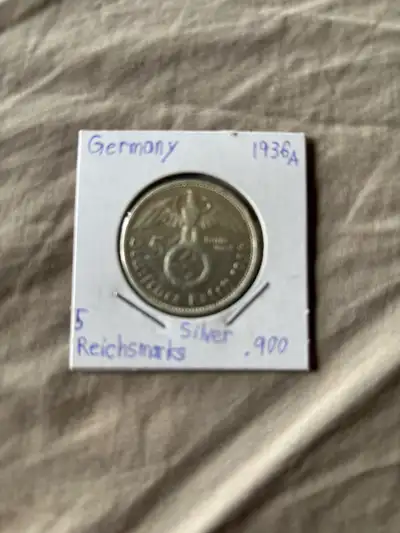 Germany 5 Reichmarks 1936 silver coin, View more