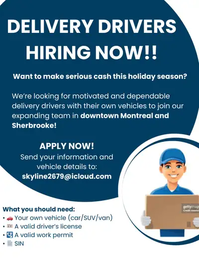Delivery Drivers Hiring Now Make Up to $2,500/Week! Want to make serious cash this holiday season? W...