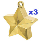 NEW 3/PACK STAR FOIL BALLOON WEIGHTS