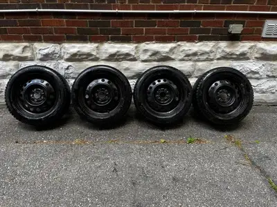 NEXEN WINGUARD WIN SPIKE 3 WINTER TIRES ON STEEL WHEELS 205 55 R16 Date code - 1822 but used only 2...