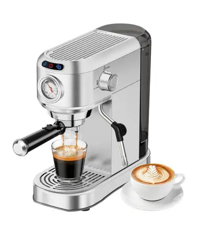 Espresso Machine 20 Bar, Compact Espresso Maker, Stainless Steel, View more