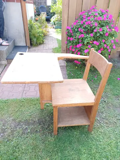 VINTAGE OAK SCHOOL DESK, View more