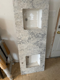 Granite top and 2 undermount sinks never used. (61”)