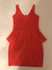 Gorgeous Orange Peplum Dress 