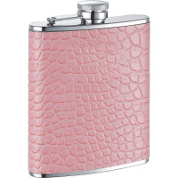 NEW Visol Annabella Light Pink Snake Pattern  Flask - 6 ounces