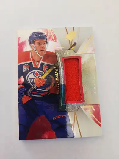 2016 2017 Upper Deck SPX Connor McDavid Jersey Card #16 Edmonton Oilers hockey jersey card Very good...