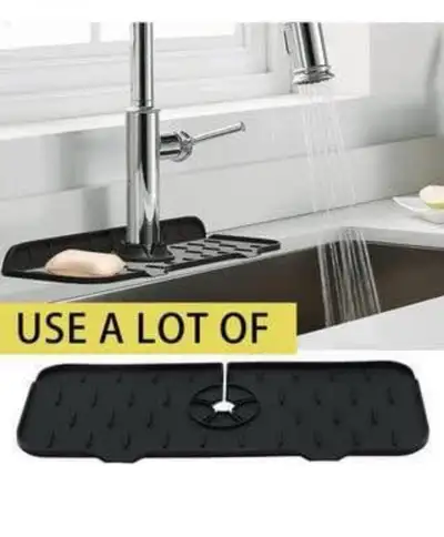 BRAND NEW! Kitchen Faucet Sink Splash Guard - Black Silicone, View more
