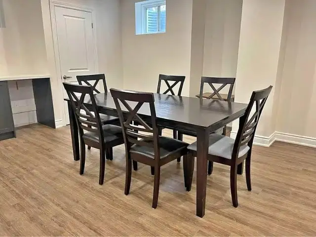Brand New Wooden dining table 7 Piece available for sale in Dining Tables & Sets in Hamilton - Image 4