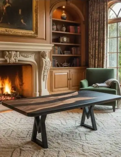 Modern Artistic Wood & Epoxy Coffee Tables, View more