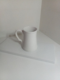 Sophisticated White Beer Stein/Coffee Mug Ceramic