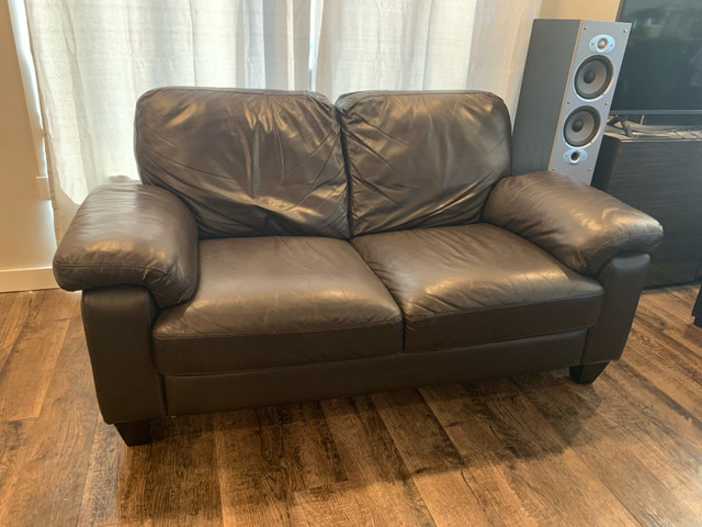 Leather Love Seat in Couches & Futons in Winnipeg