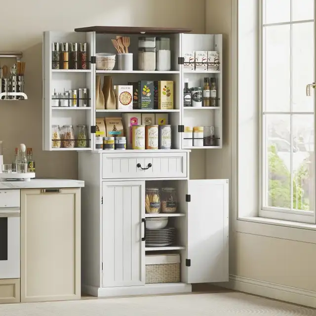 71" LED farmhouse Kitchen Pantry Cabinet in Bookcases & Shelving Units in Markham / York Region - Image 6