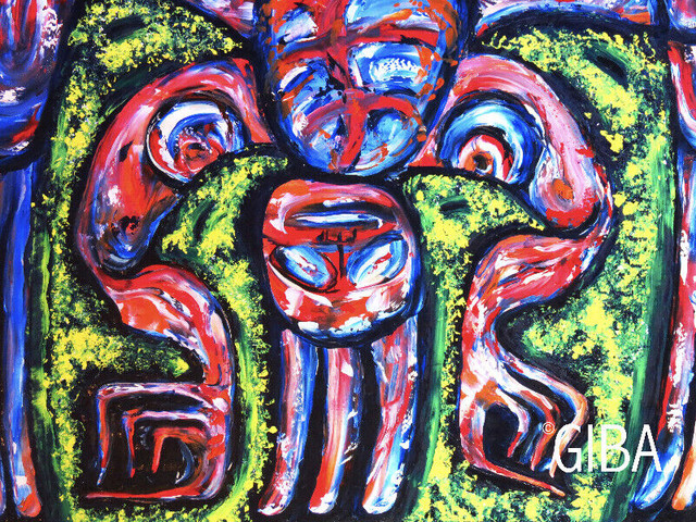 Aigle style Haida 36 x 40 - Peinture sur toile par Giba dans Art et objets de collection  à Laval/Rive Nord - Image 3