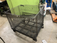 Steel wire stackable  folding pallet baskets 40 X 32 X 34” 
