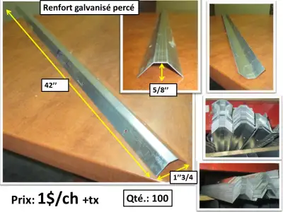 Renfort  en métal galvanisés percés et autres, View more