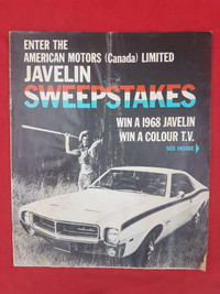 1968 AMC JAVELIN REBEL Original Dealer Sales Brochure CANADIAN