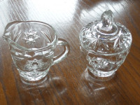 pinwheel glass cream and sugar bowl set
