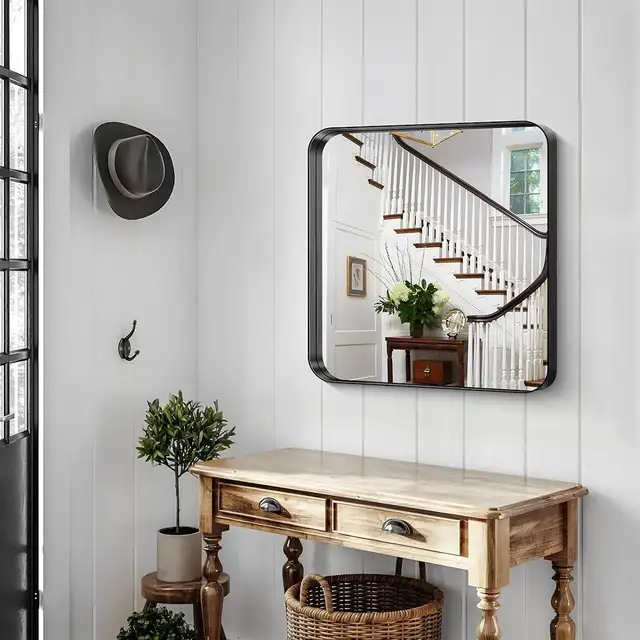 30"x30", Large Square Wall Mirror with Black Aluminum Frame Rou in Home Décor & Accents in Markham / York Region - Image 5