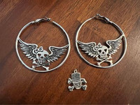 Earrings and pendant 