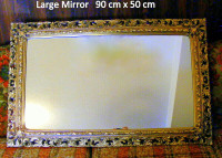 Vintage 4 wall mirrors old style, elaborate, large, gold colour
