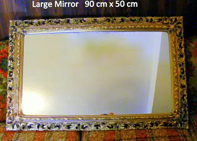 Vintage 4 wall mirrors old style, elaborate, large, gold colour, View more