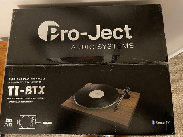Pro-Ject T1 BTX Turntable NEW in box in Stereo Systems & Home Theatre in St. Albert