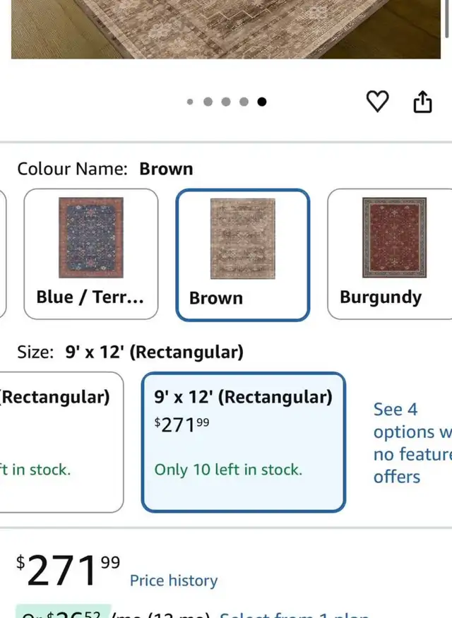 Brown 9x12 Living Room Rug - Vintage in Rugs, Carpets & Runners in Hamilton - Image 5