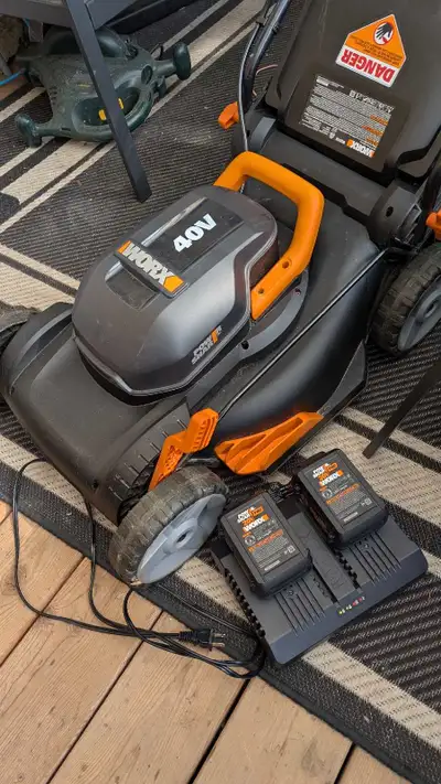 Worx Battery Powered lawnmower , View more