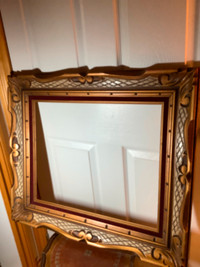 Vintage Ornate Wood Frame with a Velvet Inlay 
