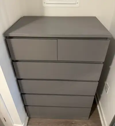 * Six drawers for maximum storage * Neutral grey finish to match any decor