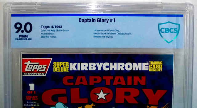 Captain Glory 1 CBCS 9.0 Topps 1993 Jack Kirby 1st App Incl Card dans Bandes dessinées  à Ville de Montréal - Image 2