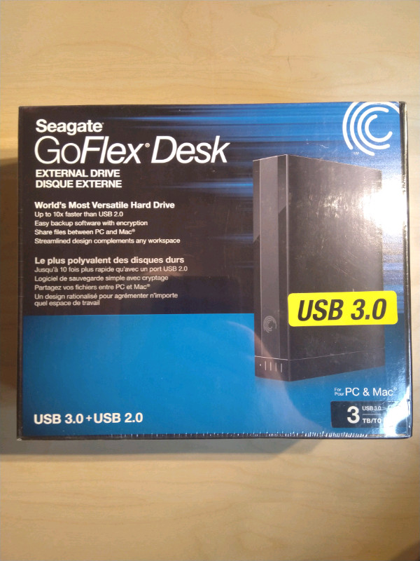 Seagate GoFlex Desk 3TB USB 3.0 External Hard Drive  in Other in Winnipeg