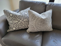 Grey Decorative Throw Pillows (Feather)