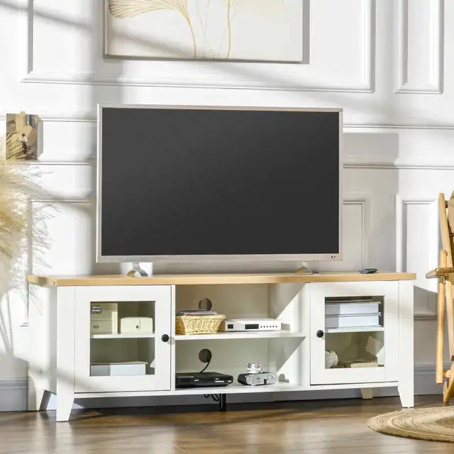 Wood TV cabinet, Fireplace TV Stand for TVs up to 60"  in TV Tables & Entertainment Units in Markham / York Region - Image 8