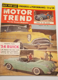 Vintage FEBRUARY 1954  MOTOR TREND MAGAZINE