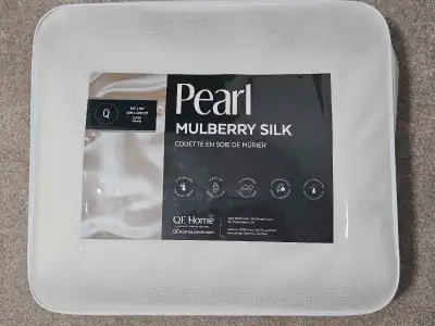 NEW silk duvet queen with 2 new covers., View more