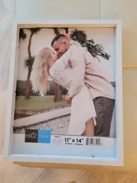 11x14 white wood picture frame no glass