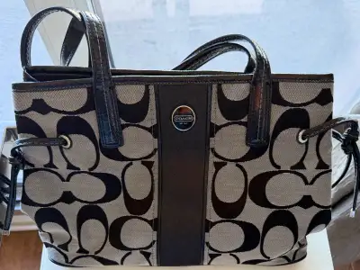 COACH Signature Stripe Carryall Tote Bag, Like New, View more