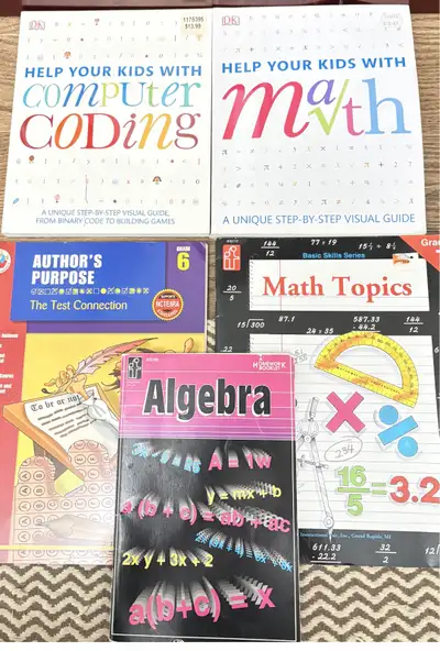 Huge Lot of Math, Algebra, History, French & Coding Books, View more