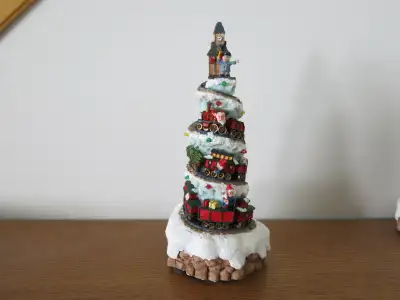 Christmas - Snowy Mountain like Tree  with light + music, 10", View more
