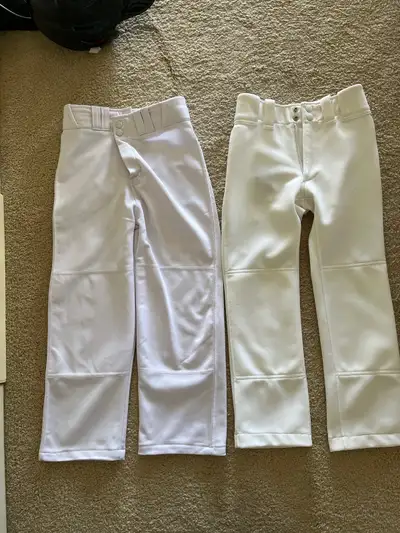 For Sale 2 pairs of baseball pants Youth size small & medium Good clean condition Asking $5 for both...