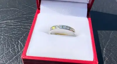 #358 - .35ct VVS, Platinum, Birks Diamond Band, Size 6, View more