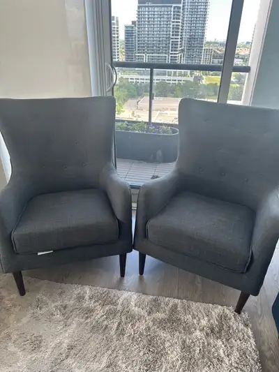 Pair of Structube Polo Tufted Armchairs, View more