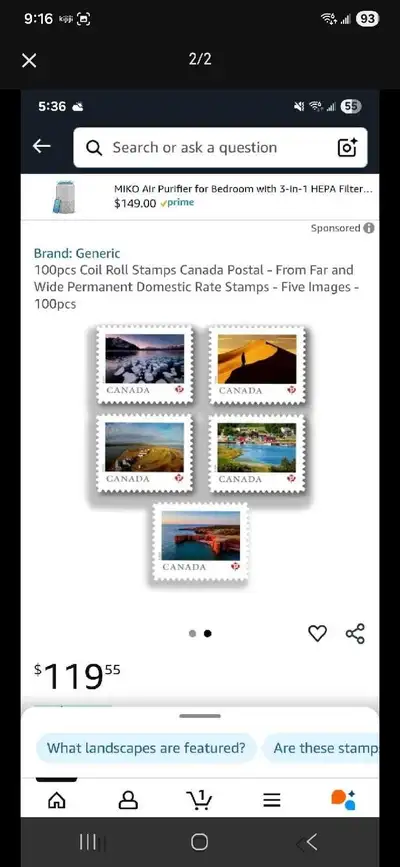 Roll of stamps 100 piece, View more